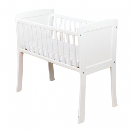 Patut mic, co-sleeping din lemn, Alb 90 x 40 cm [7]