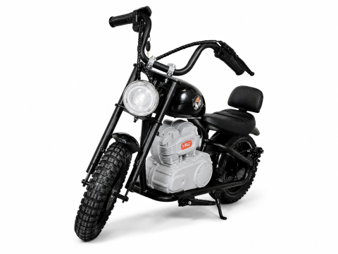Motocicletă Chopper Electrică Copii Cars4Kids 24V 250W, 20km/h, Șa Piele, Roți Cauciuc, Lumini LED, 6+ ani [18]