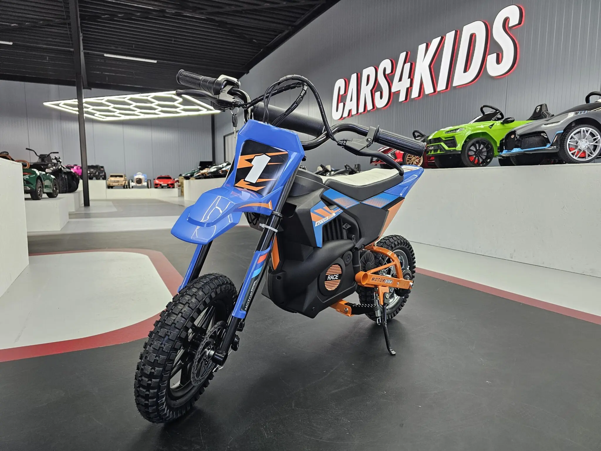 Motocicletă Electrică Cross pentru Copii X-Bike 24V Albastru – Motor 250W, 2 Viteze 14/22 km/h, Roți Pneumatice, Suspensii | 6-14 Ani, Max. 65 kg [1]