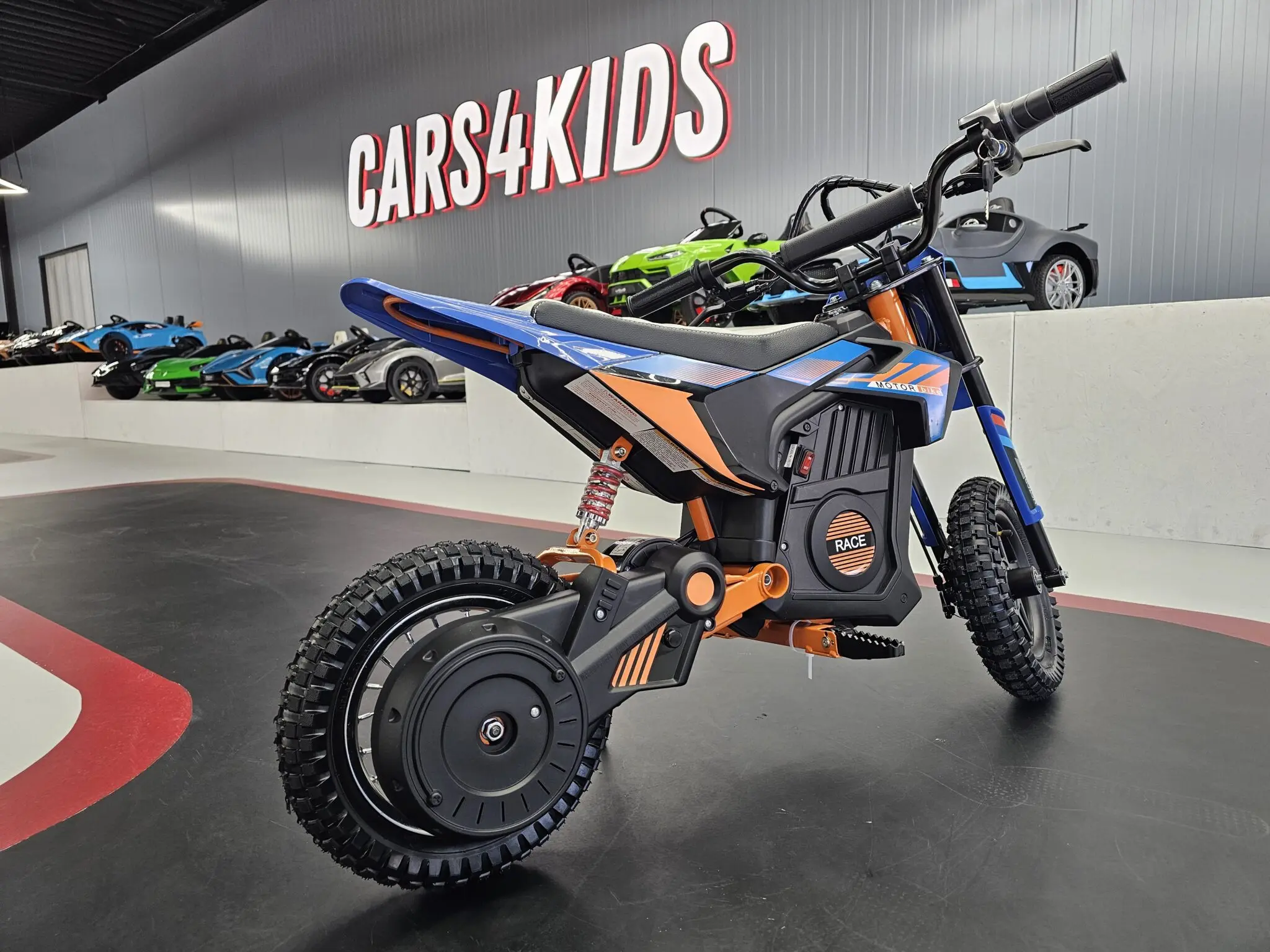 Motocicletă Electrică Cross pentru Copii X-Bike 24V Albastru – Motor 250W, 2 Viteze 14/22 km/h, Roți Pneumatice, Suspensii | 6-14 Ani, Max. 65 kg [3]