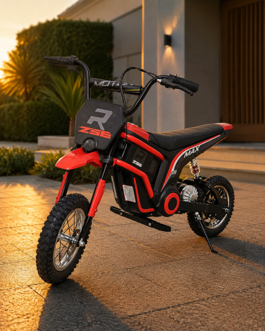 Motocros Electric Copii Cars4Kids 24V 350W, 2 Viteze 8-16km/h, Șa Piele, Roți Cauciuc, Suspensie, CE, 5 ani + [1]