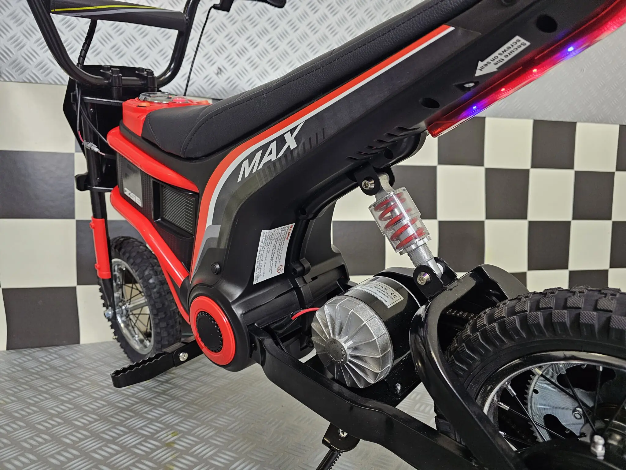 Motocros Electric Copii Cars4Kids 24V 350W, 2 Viteze 8-16km/h, Șa Piele, Roți Cauciuc, Suspensie, CE, 5 ani + [8]