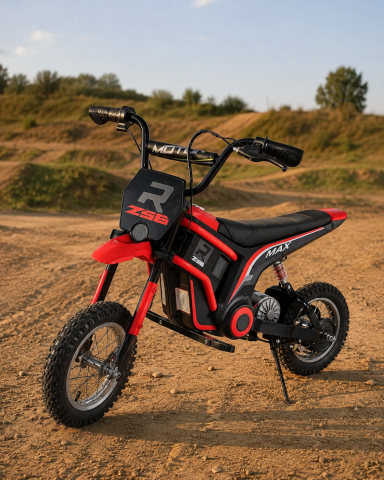 Mașinuțe electrice 24V - Motocros Electric Copii Cars4Kids 24V 350W, 2 Viteze 8-16km/h, Șa Piele, Roți Cauciuc, Suspensie, CE, 5 ani +