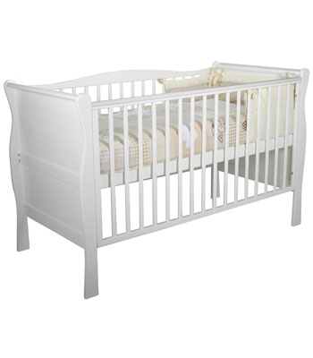 Patut din lemn masiv, transformabil pentru bebe si junior, Noble Alb + Saltea Cocos 140 x 70 cm [16]