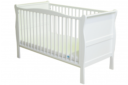 Patut din lemn masiv, transformabil pentru bebe si junior, Noble Alb + Saltea Cocos 140 x 70 cm [17]