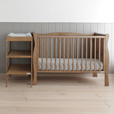 Masă de Înfășat Woodies Classic Changer – Lemn Masiv Vintage, 76x44x86 cm, cu 2 Rafturi Înalte [13]