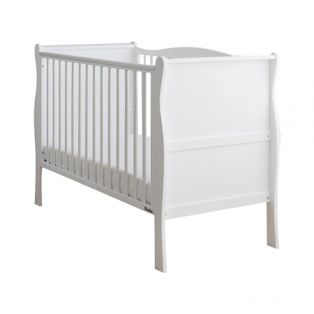 Patut din lemn pentru bebe, inaltime saltea reglabila, Noble Alb + Saltea Cocos 120x60x10 cm [17]