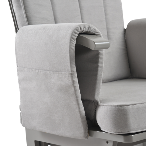 ONINO - Fotoliu reglabill pentru alaptare, cu suport de picioare inclus, CALM.me Classic, Pearl Gray [7]