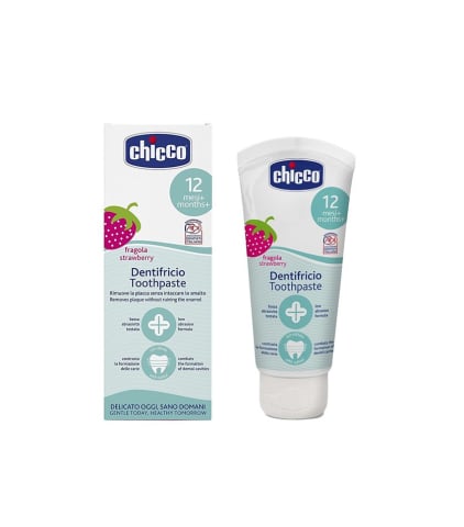 Primii dinti - Pasta de dinti Chicco capsuni, 50ml, 1-5ani