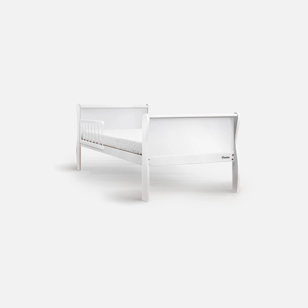Pat din lemn masiv pentru Junior Noble Alb 160 × 80 cm [6]