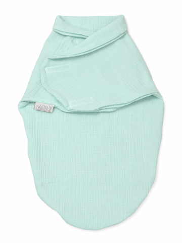 Camera copilului - Paturica de infasat din bumbac Baby swaddle Puzzle Muslin menta Amy