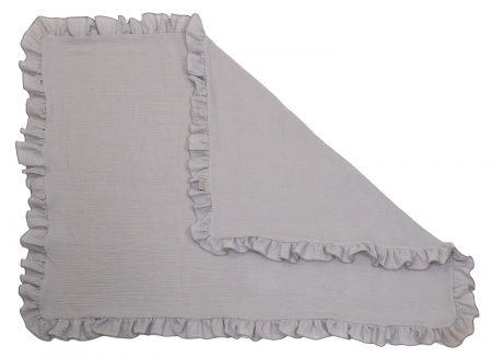 Oktató játékok - Paturica pentru copii din bumbac muselina cu doua fete Amy Gri, 110x85cm