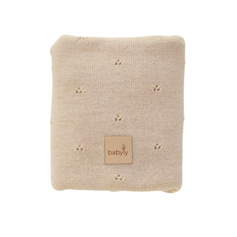 Păturică premium antialergică din lână merino certificata – 75x100 cm, bej [3]