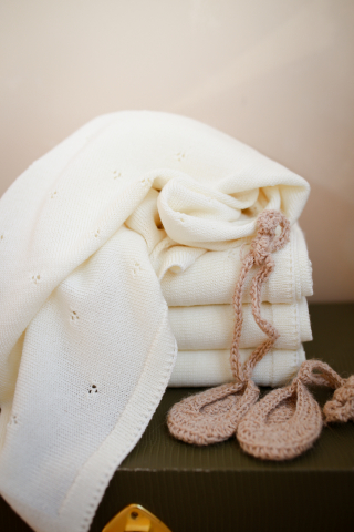 Păturică premium antialergică din lână merino certificata – 75x100 cm, ivory [2]