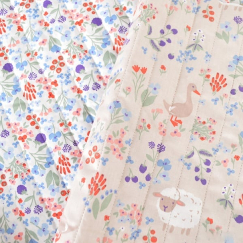 Camera copilului - Păturică Premium pentru Bebeluși, Matlasată din Bumbac – Cute Farm, Față Dublă, 75×100 cm