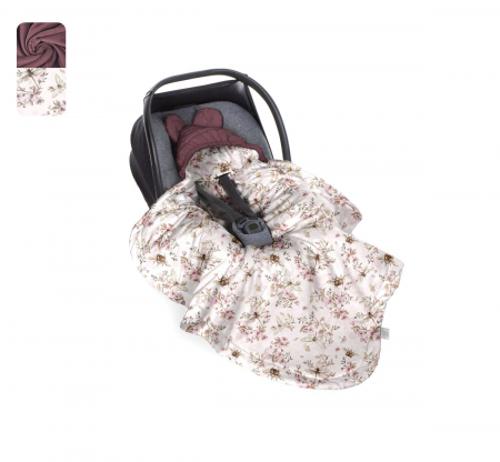 Paturici - Paturica universala pentru scoica auto Bumbac / Catifea – Cherry light - nostalgia rose