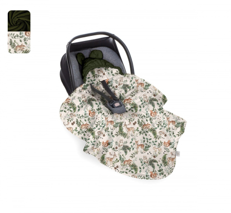 Paturici - Paturica universala pentru scoica auto Bumbac / Catifea – Animals Garden Green Moss