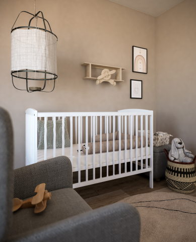 Pătuț 2 în 1 Pure alb 120x60 cm din Lemn, 3 niveluri somieră, Trepte detașabile + Barieră transformare [5]