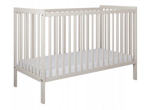 Pătuț 2 în 1 LUMI casmir 120x60 cm din Lemn, 3 niveluri somieră, Trepte detașabile + Barieră transformare [1]