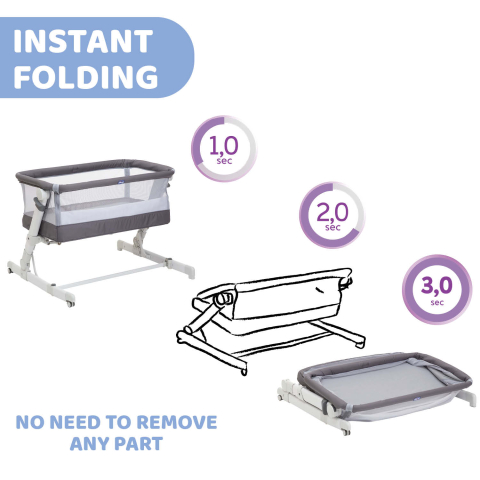 Patut atasabil Chicco Next2Me PopUp, Atmoshpere(Gri), 0luni+ [7]