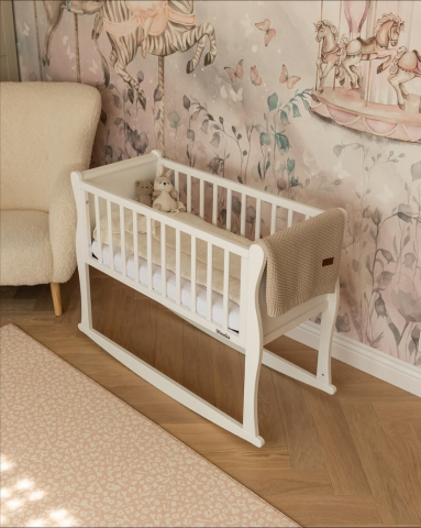 Patut balansoar, co-sleeping din lemn, Noble Alb 90 x 40 cm [12]