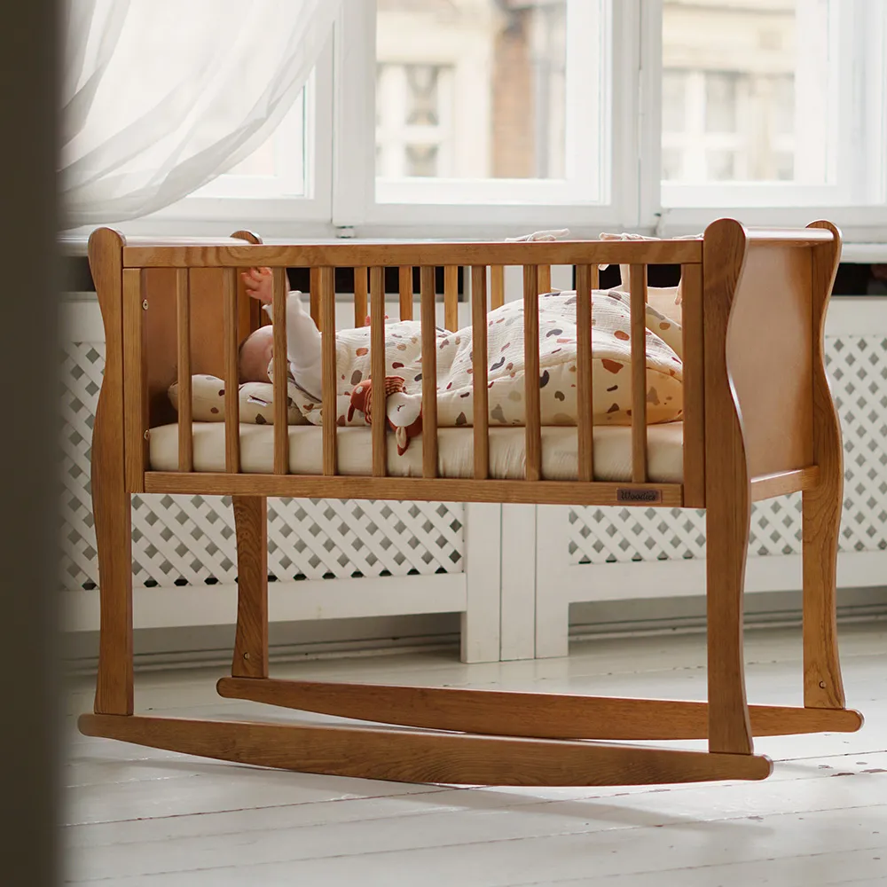Patut mic Co-sleeping - Leagăn Woodies Noble Crib 2în1, 90x40 cm, Vintage, 0-7 luni