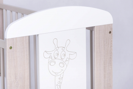 Patut bebe cu inaltime reglabila a saltelei, Giraffe Santana, 120x60 cm [12]