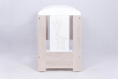 Patut bebe cu inaltime reglabila a saltelei, Giraffe Santana, 120x60 cm [4]