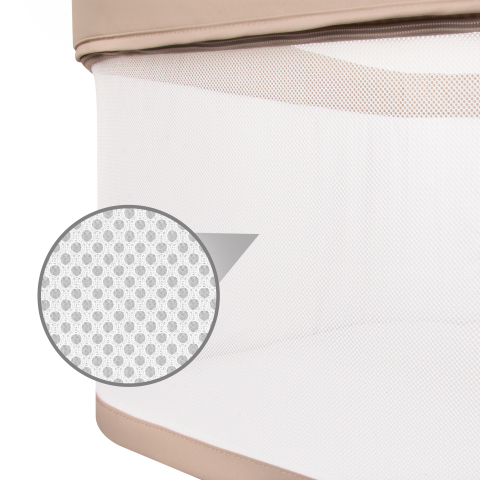 Patut cu leganare Cullami, co-sleeper 2 in 1, Cu laterala culisanta, Cu setare unghiulara, Cu roti, Reglabil in 6 pozitii pe inaltime, Beige [8]