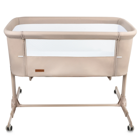 Patut cu leganare Cullami, co-sleeper 2 in 1, Cu laterala culisanta, Cu setare unghiulara, Cu roti, Reglabil in 6 pozitii pe inaltime, Beige [2]