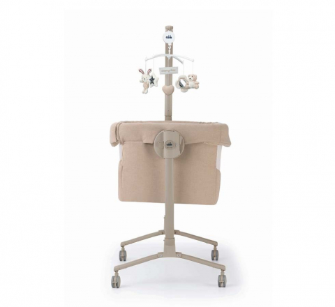 Patut cu leganare, Cullami, co-sleeper 2 in 1, Cu laterala culisanta, Cu setare unghiulara, Cu roti, Reglabil in 8 pozitii pe inaltime, Beige Gold [2]