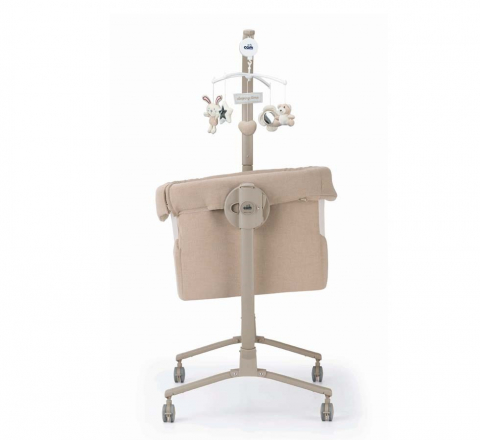 Patut cu leganare, Cullami, co-sleeper 2 in 1, Cu laterala culisanta, Cu setare unghiulara, Cu roti, Reglabil in 8 pozitii pe inaltime, Bej [4]