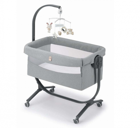 Camera copilului - Patut cu leganare, Cullami, co-sleeper 2 in 1, Cu laterala culisanta, Cu setare unghiulara, Cu roti, Reglabil in 8 pozitii pe inaltime, Gri