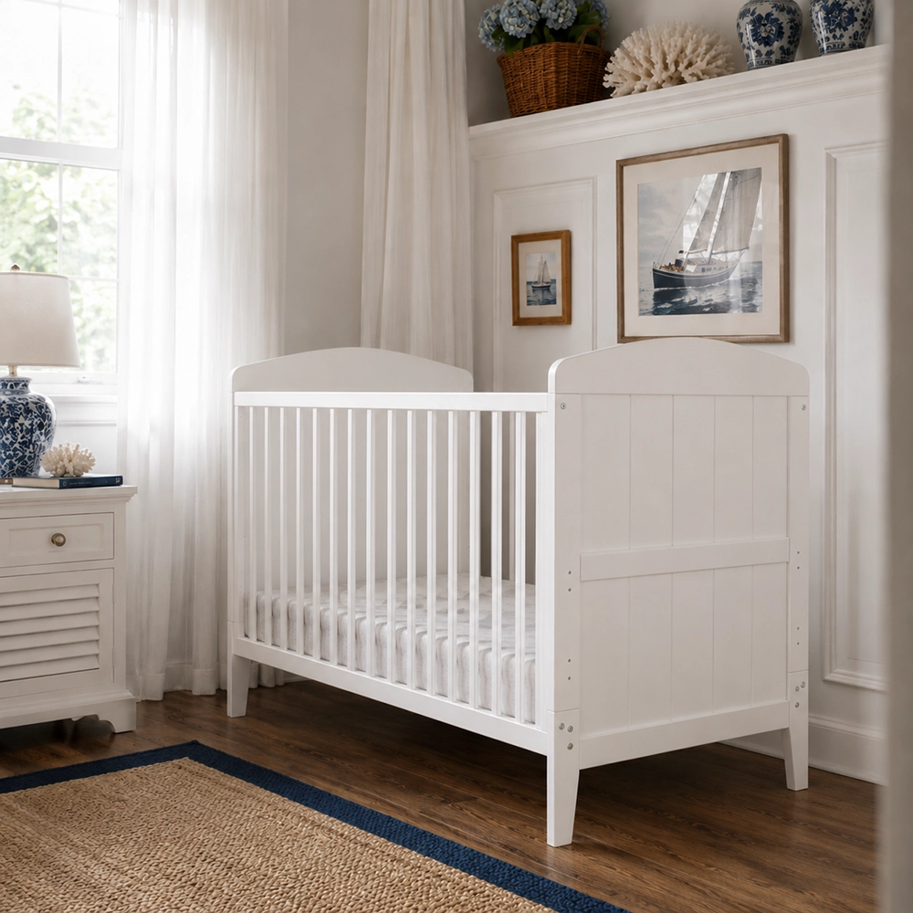 Pătuț Woodies Safe Dreams Hampton 140x70 cm, Alb, 2în1 Bebe-Junior [7]