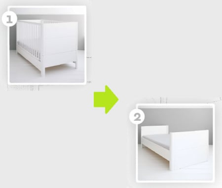 Patut din lemn masiv, transformabil pentru bebe si junior, Smooth 140 x 70 cm [35]