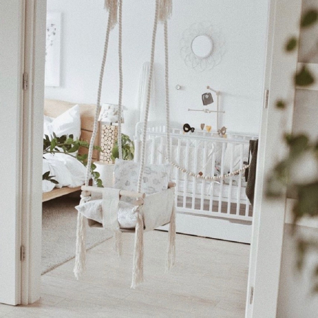Patut din lemn pentru bebe, inaltime saltea reglabila, Clasic Alb + Saltea Cocos 120x60x10 cm [4]