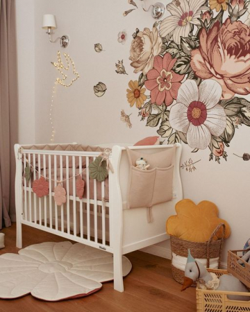 Patut din lemn pentru bebe, inaltime saltea reglabila, Noble Alb 120x60 cm [8]