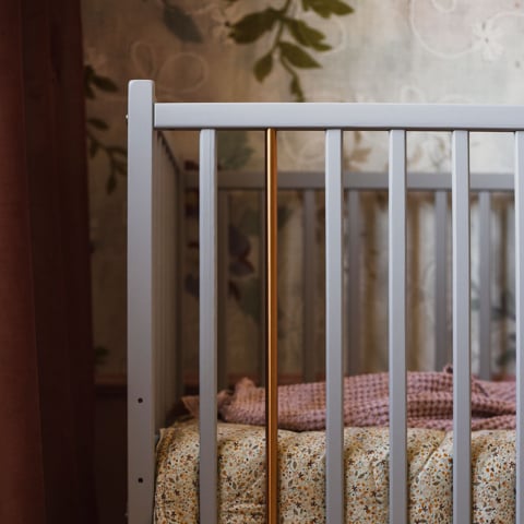 Patut din lemn pentru bebe, inaltime saltea reglabila, Stardust  Craft gri 120×60 cm [5]