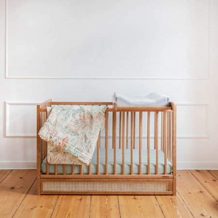 Patuturi lemn 120x60 cm - Patut cu sertar independent din lemn pentru bebe, inaltime saltea reglabila, Boho vintage 120×60 cm