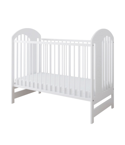 Pătuț din Lemn pentru Copii TYMON Alb 120×60 cm Somieră reglabilă · 3 bare laterale detașabile · Design modern · 0–4 ani [2]