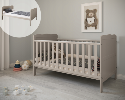 Patuturi transformabile - Pătuț evolutiv 140x70 cm Isabel Casmir 3in1 – pat bebe + junior + pat preșcolar, somieră reglabilă + Trepte detașabile