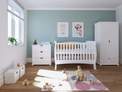 Pătuț evolutiv 140x70 cm Serenity 3in1 – pat bebe + junior + pat preșcolar, somieră reglabilă [1]