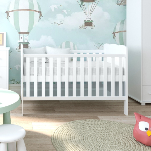 Pătuț evolutiv 140x70 cm Isabel 3in1 – pat bebe + junior + pat preșcolar, somieră reglabilă + Trepte detașabile [1]