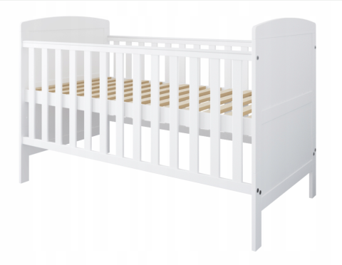 Pătuț Evolutiv 140x70cm Philip 3în1 Alb – Pat Bebe + Junior + Pat Preșcolar, Somieră Reglabilă 3 Poziții + Trepte Detașabile | EN 716 [7]