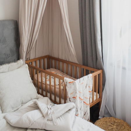 Patut mic, co-sleeping din lemn, Classic Vintage cu Saltea Cocos Spuma Cocos 90 x 40 x 7 cm [2]