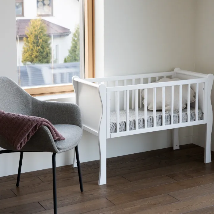 Patut mic Co-sleeping - Patut mic, co-sleeping din lemn, Noble Alb 90 x 40 cm