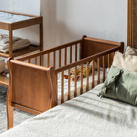 Patut mic Co-sleeping - Pătuț Co-Sleeper Woodies Noble Crib 90x40 cm, Vintage, 0-7 luni