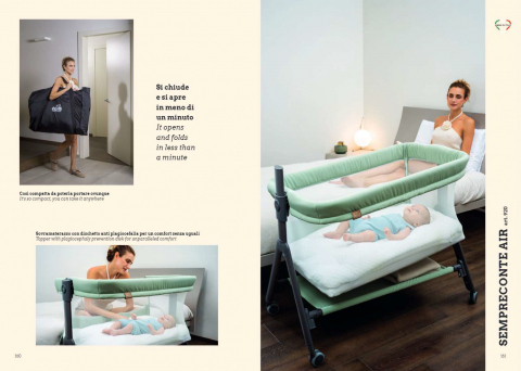 Patut, Sempreconte Air, co-sleeper 2 in 1, Cu laterala culisanta, Cu setare unghiulara, Cu roti, Geanta voiaj, Reglabil in 8 pozitii pe inaltime, Mint [7]
