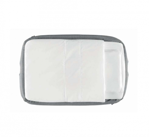 Patut, Sempreconte Joy, co-sleeper si tarc 2 in 1, Cu laterala culisanta, Cu setare unghiulara, Cu roti, Geanta voiaj, Reglabil in 8 pozitii pe inaltime, 0-15 kg, Bej [5]