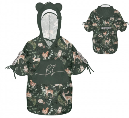 Poncho - ploaie - Pelerina de Ploaie pentru Copii, Poncho pentru ploaie 1,5-8 ani – Animals Garden Dark